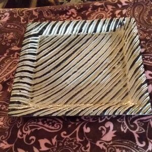 Zebra Print Square Decorative Plate